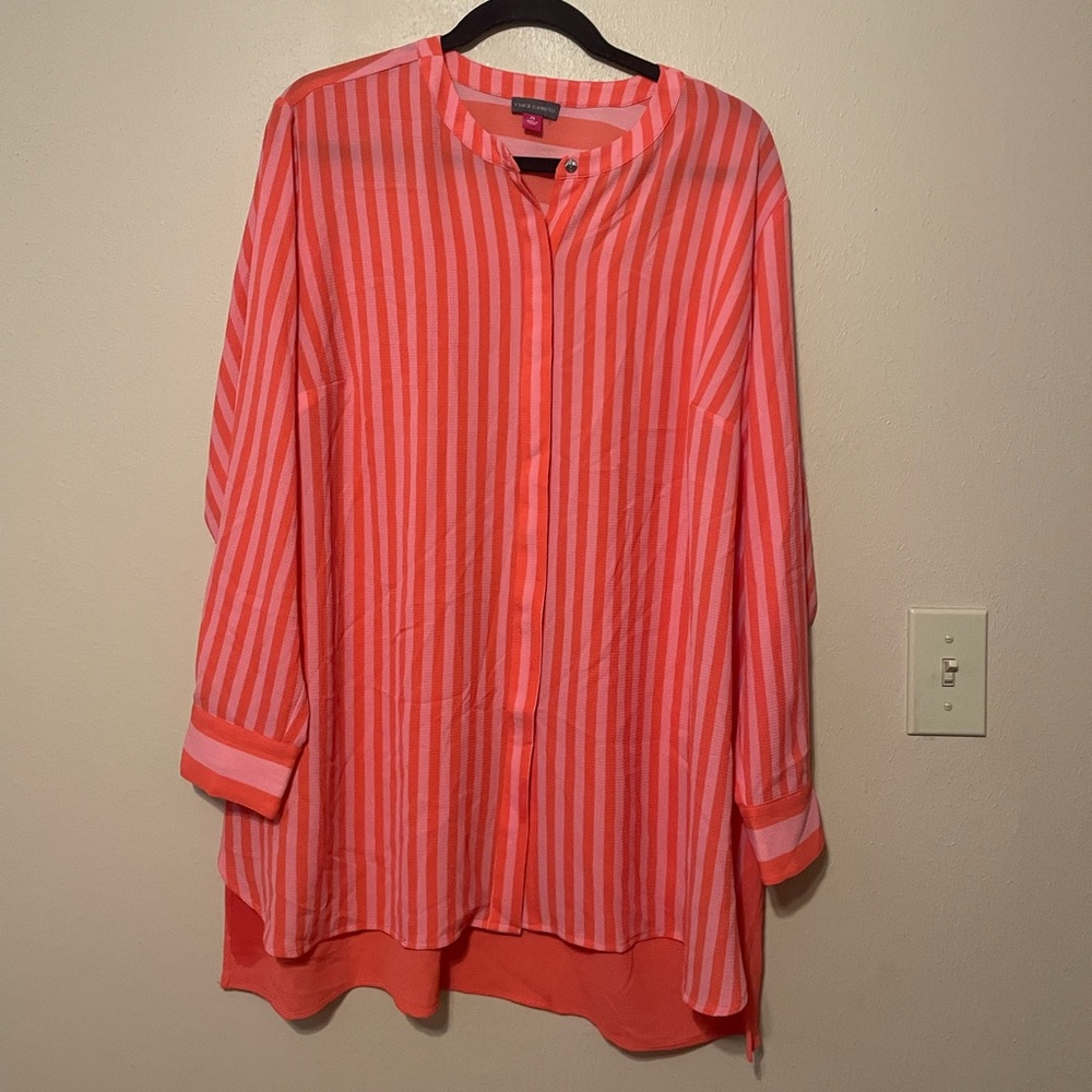 Reserved VINCE CAMUTO Striped Tunic Top Size 2X